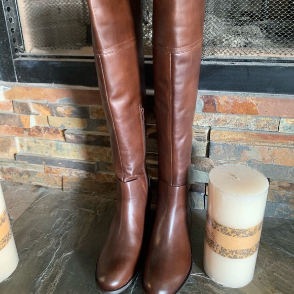 Vince Camuto Russet Tie Dye Leather Riding Boots - Picture 4 of 4